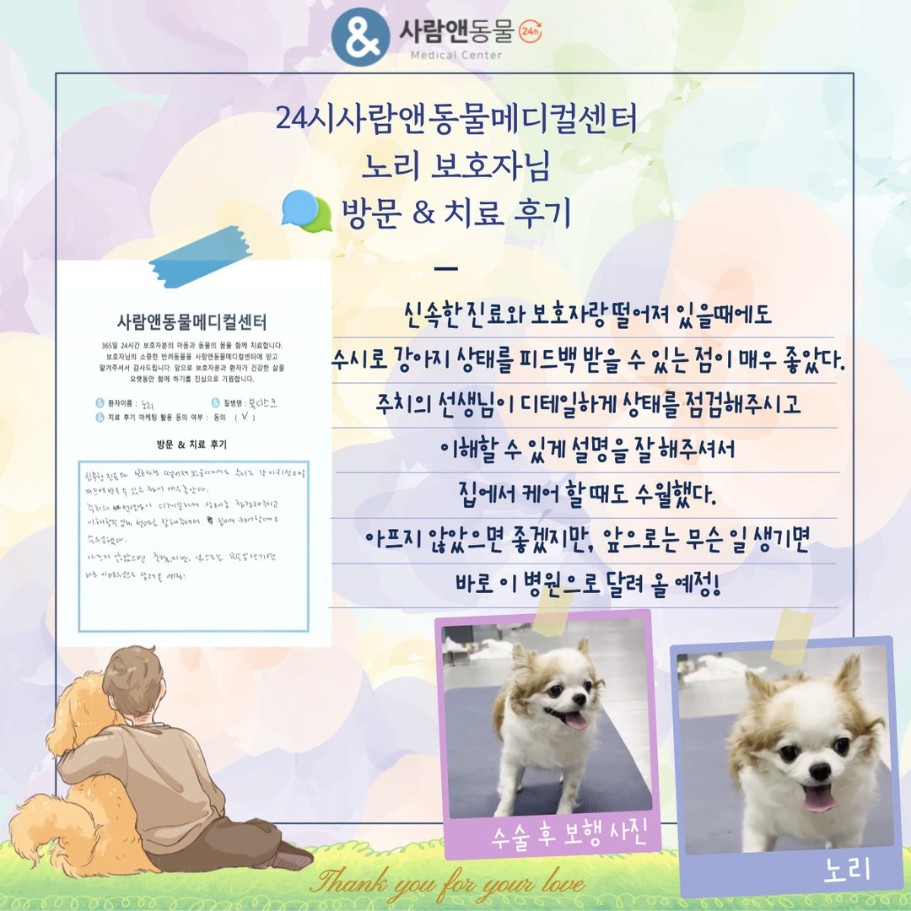 [목디스크] 노리 보호자님의 소중한 치료 후기