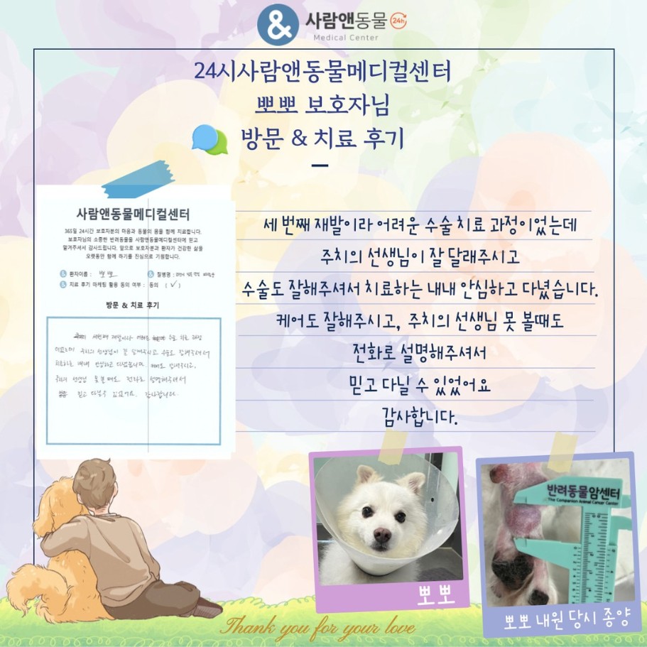 [종양] 뽀뽀 보호자님의 소중한 치료 후기