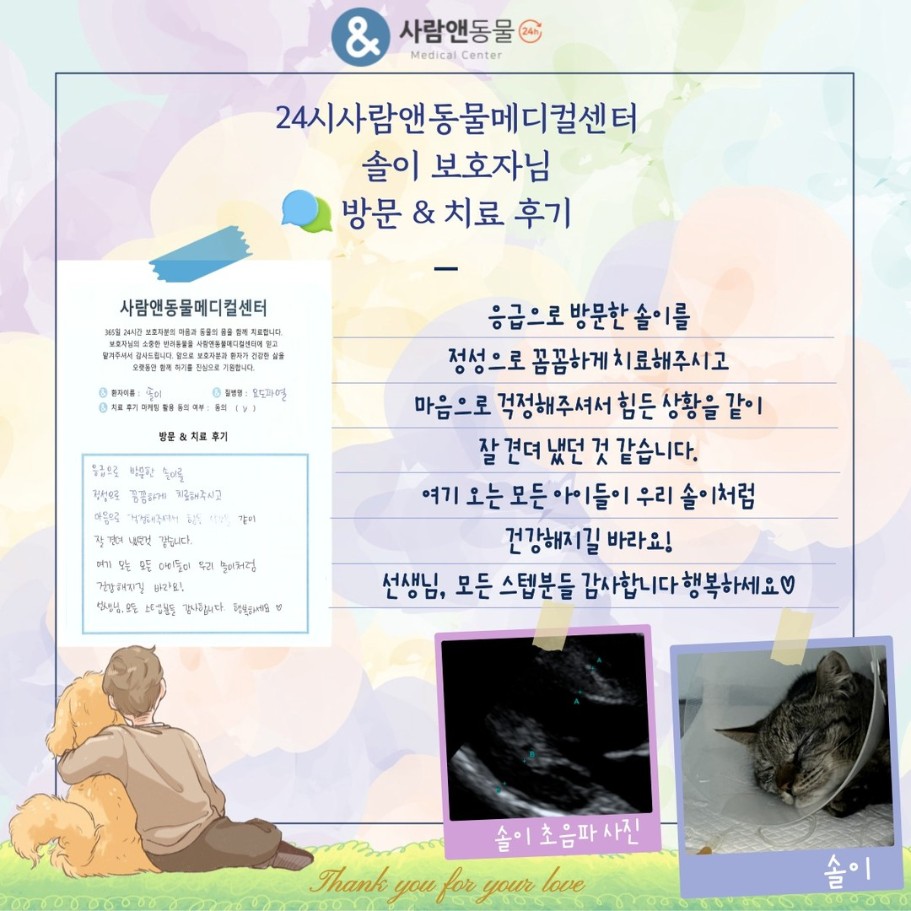 [요도파열] 솔이 보호자님의 소중한 치료 후기