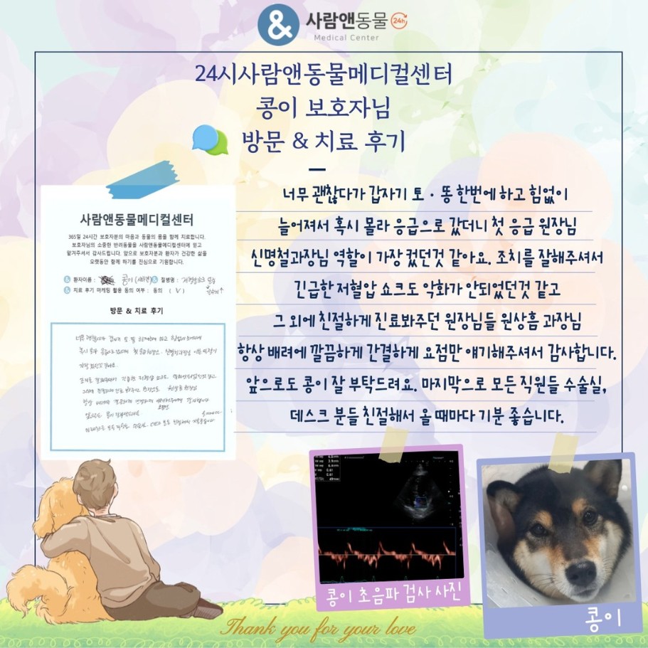 [저혈당쇼크] 콩이 보호자님의 소중한 치료 후기